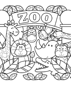 Zoo Coloring Pages Printable for Free Download