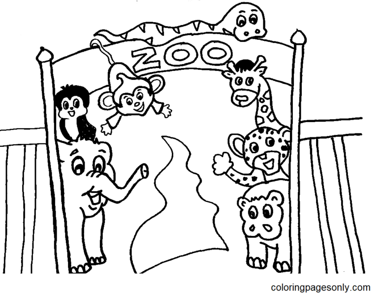 Zoo Coloring Pages Printable for Free Download