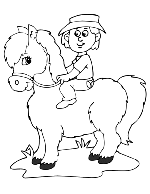 Horse and Rider Coloring Pages Printable for Free Download