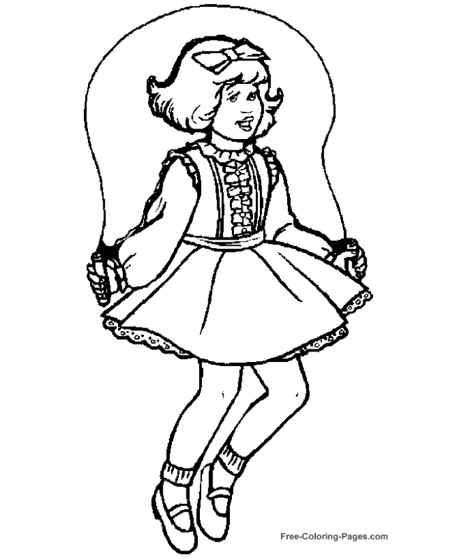 Kids coloring pages - Jumping Rope Printable for Free Download