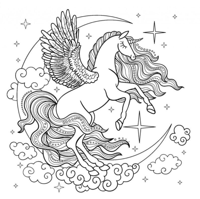 Alicorn Coloring Pages Printable for Free Download