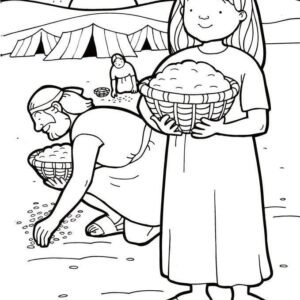 manna and quail coloring page