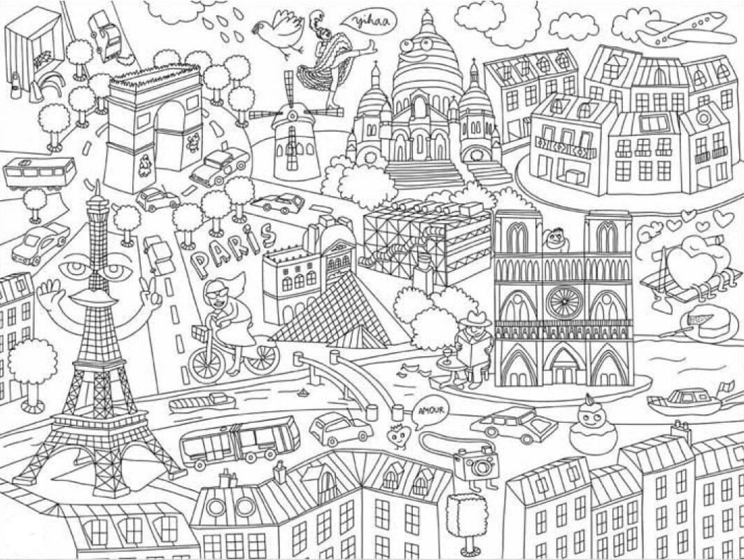 Paris Coloring Pages Printable for Free Download