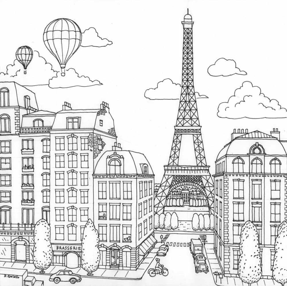 Paris Coloring Pages Printable for Free Download