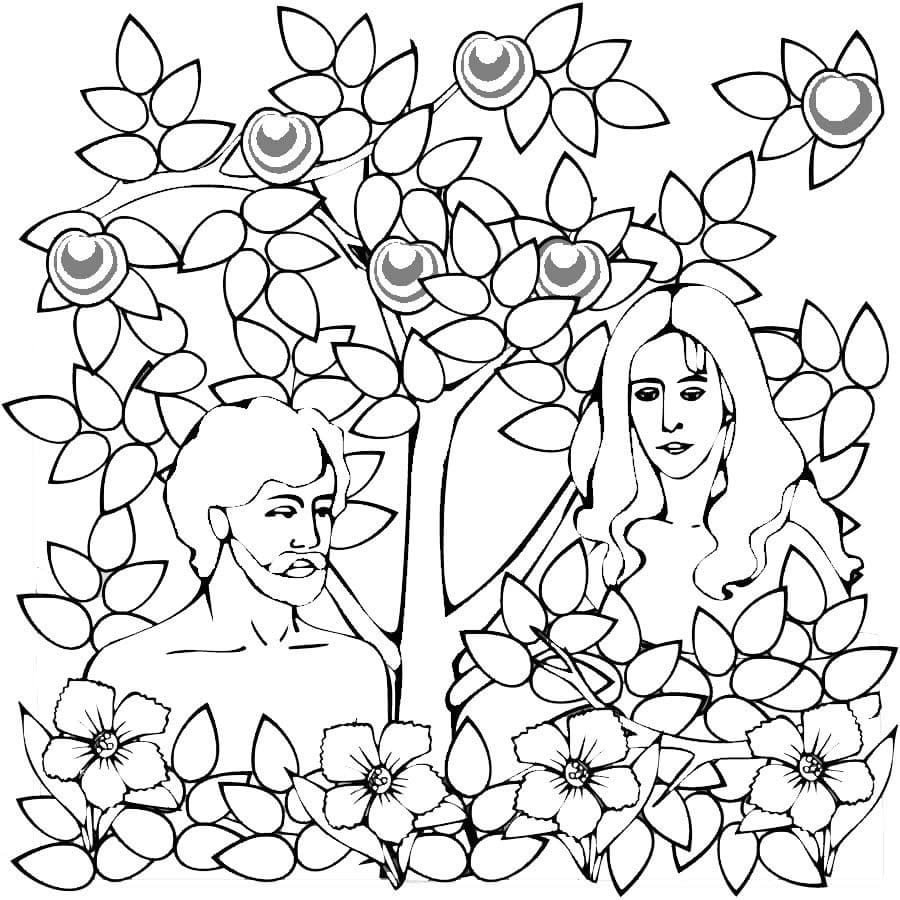 Adam and Eve Coloring Pages Printable for Free Download