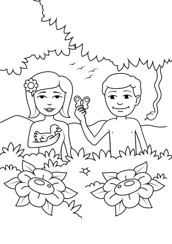 Adam and Eve Coloring Pages Printable for Free Download