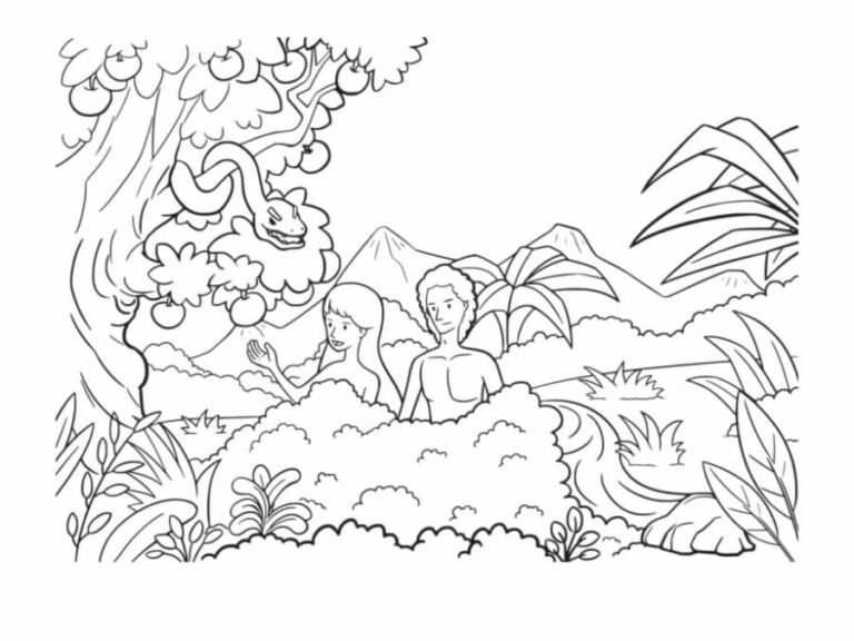 Adam and Eve Coloring Pages Printable for Free Download