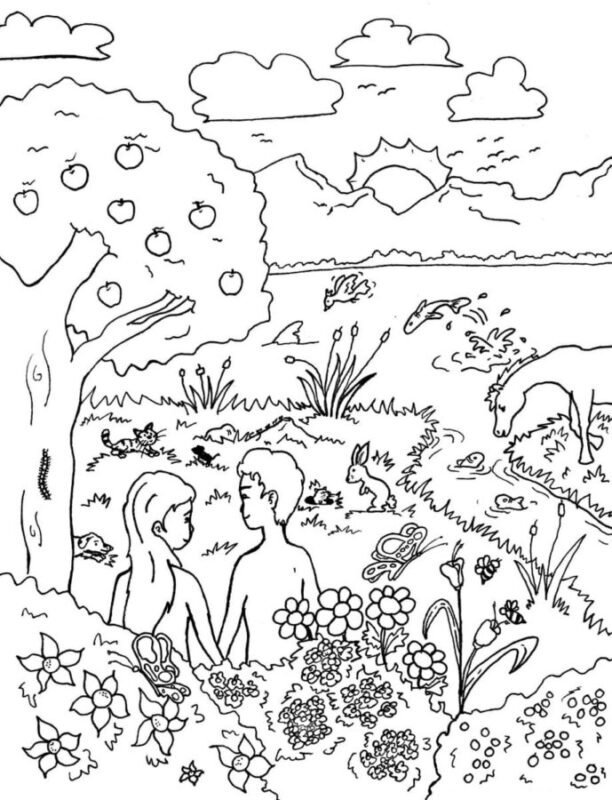 Adam and Eve Coloring Pages Printable for Free Download