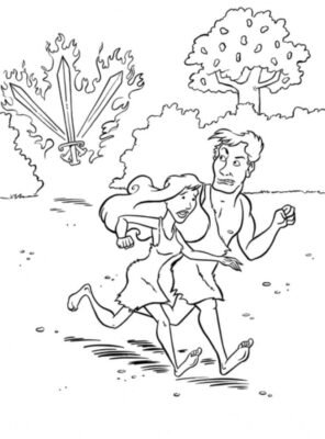 Adam and Eve Coloring Pages Printable for Free Download