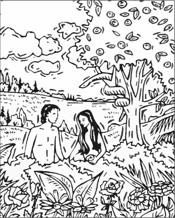 Adam and Eve Coloring Pages Printable for Free Download