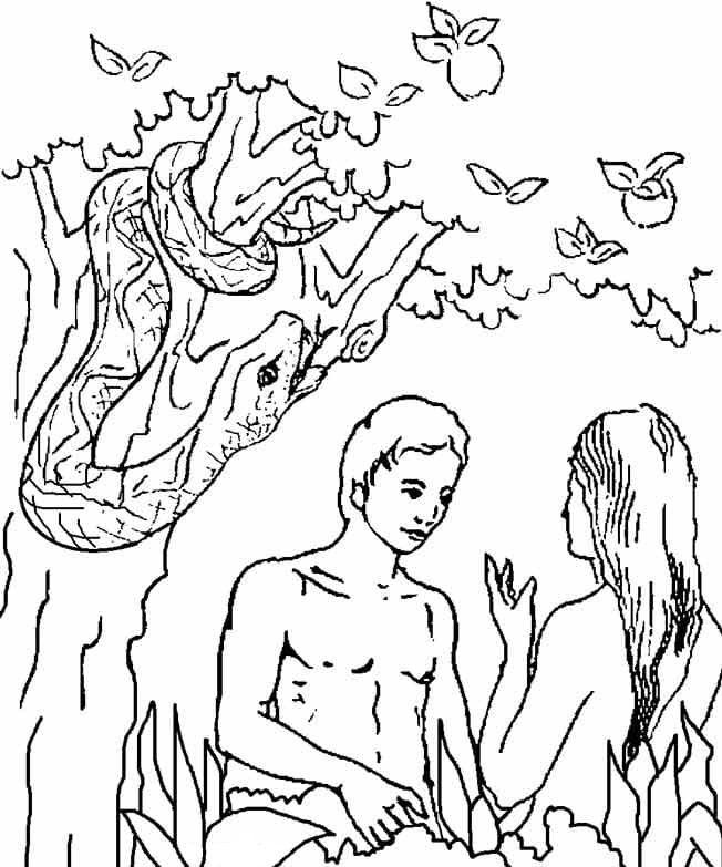 Adam and Eve Coloring Pages Printable for Free Download