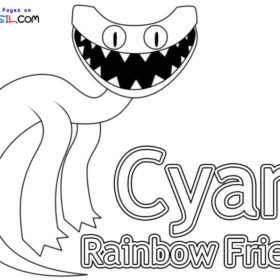 Cyan Rainbow Friends 2 Coloring Pages Printable for Free Download