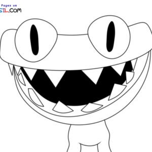 Cyan Rainbow Friends 2 Coloring Pages Printable for Free Download