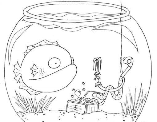 Fish Bowl Coloring Pages Printable for Free Download