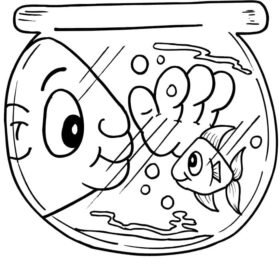 Fish Bowl Coloring Pages Printable for Free Download