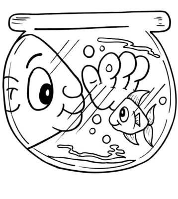 Fish Bowl Coloring Pages Printable For Free Download