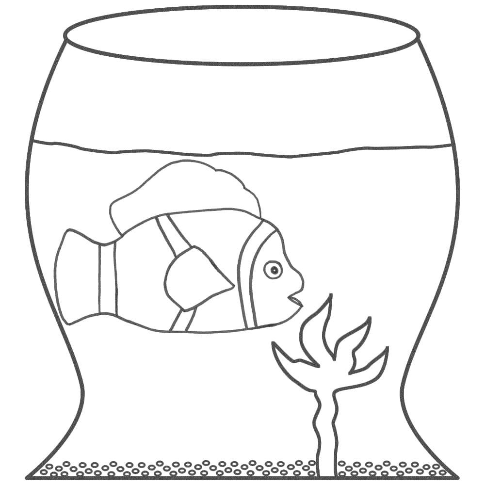 Fish Bowl Coloring Pages Printable for Free Download