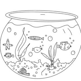 Fish Bowl Coloring Pages Printable For Free Download