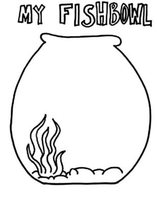 Fish Bowl Coloring Pages Printable for Free Download