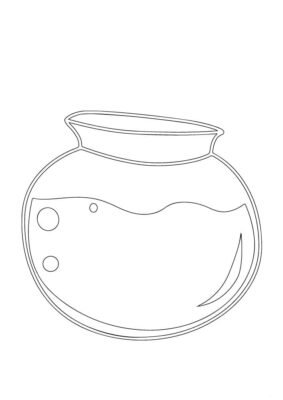 Fish Bowl Coloring Pages Printable for Free Download