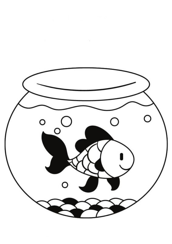 Fish Bowl Coloring Pages Printable For Free Download