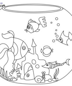 Fish Bowl Coloring Pages Printable for Free Download