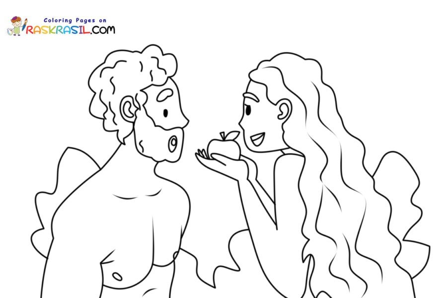 Adam and Eve Coloring Pages Printable for Free Download