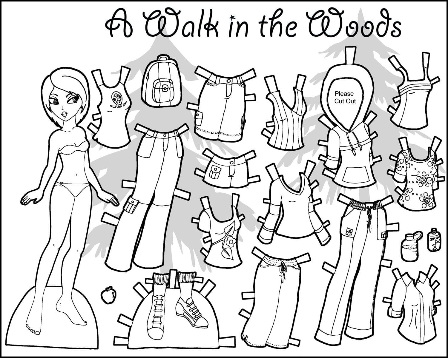 Paper Doll Coloring Pages
