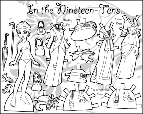 Paper Doll Coloring Pages Printable for Free Download