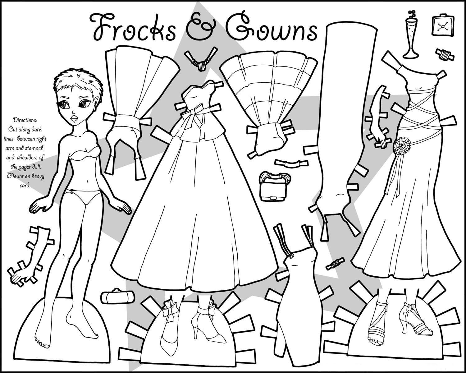 Paper Doll Coloring Pages Printable for Free Download