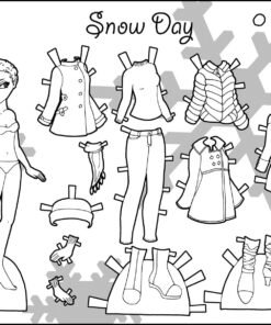 Paper Doll Coloring Pages Printable for Free Download