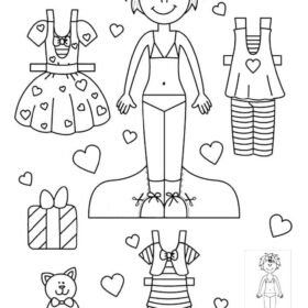 Paper Doll Coloring Pages Printable for Free Download