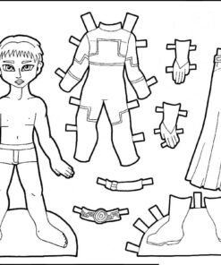 Paper Doll Coloring Pages Printable for Free Download