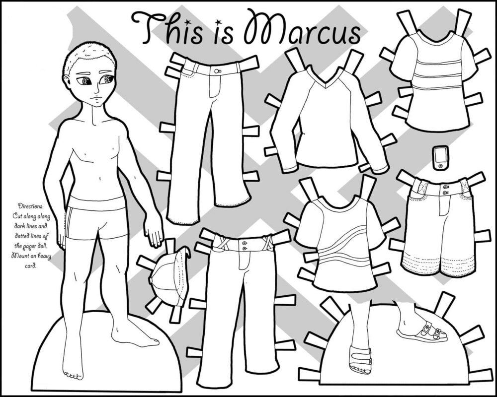 Paper Doll Coloring Pages Printable for Free Download