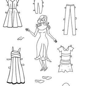 Paper Doll Coloring Pages Printable for Free Download