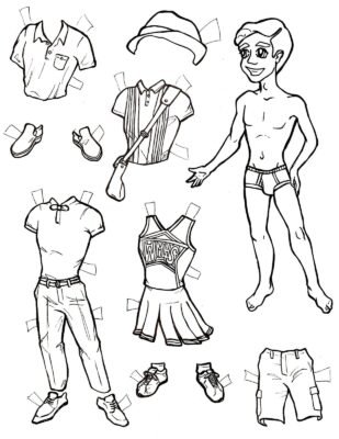 Paper Doll Coloring Pages Printable for Free Download