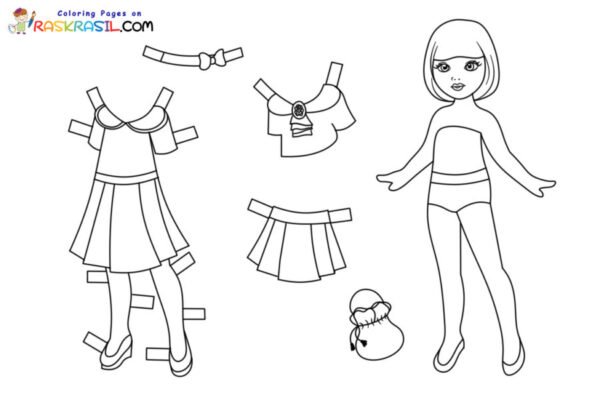 Paper Doll Coloring Pages Printable for Free Download