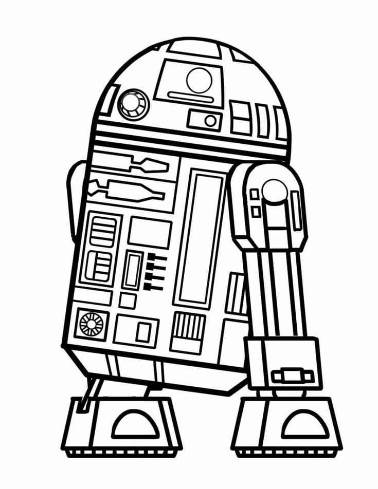 R2D2 Coloring Pages Printable for Free Download