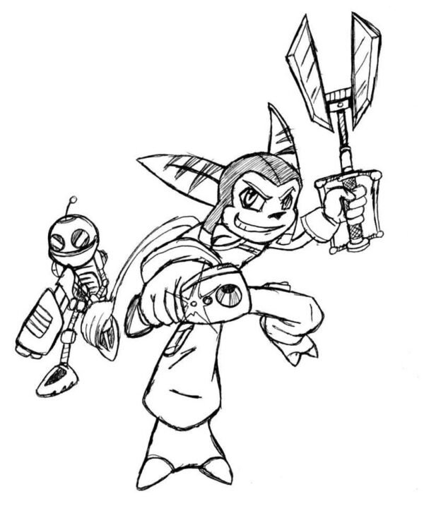 Ratchet and Clank Coloring Pages Printable for Free Download