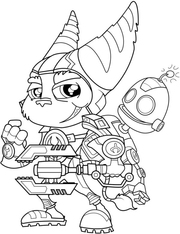 Ratchet and Clank Coloring Pages Printable for Free Download