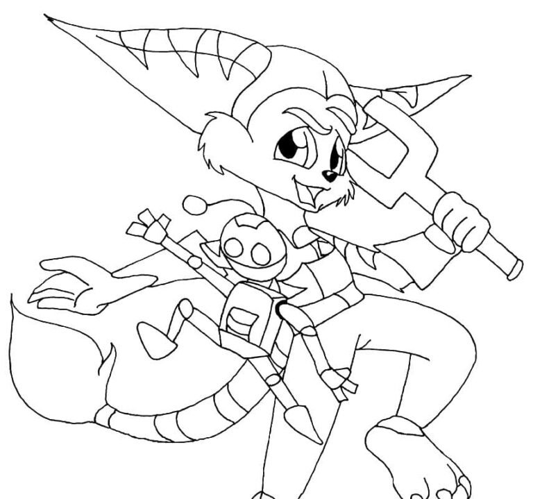 Ratchet and Clank Coloring Pages Printable for Free Download