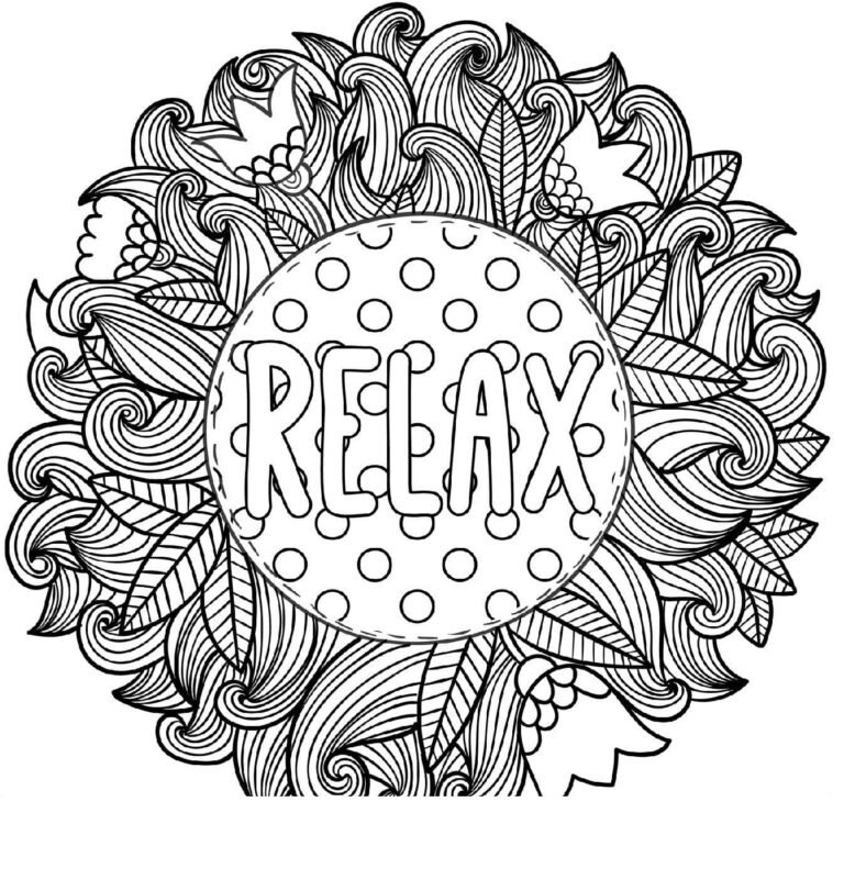 Relax Coloring Pages Printable for Free Download