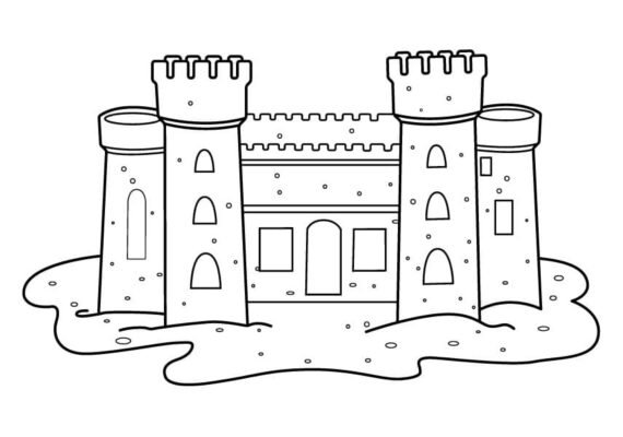 Sand Castle Coloring Pages Printable for Free Download