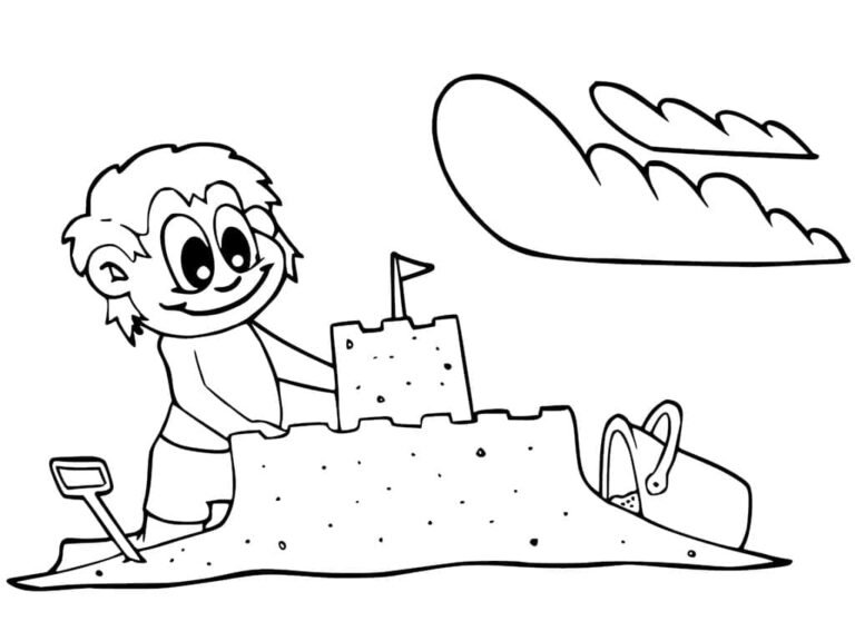 Sand Castle Coloring Pages Printable for Free Download