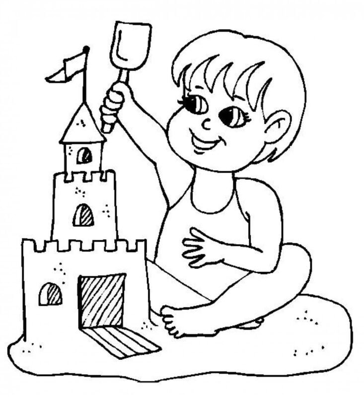 Sand Castle Coloring Pages Printable for Free Download