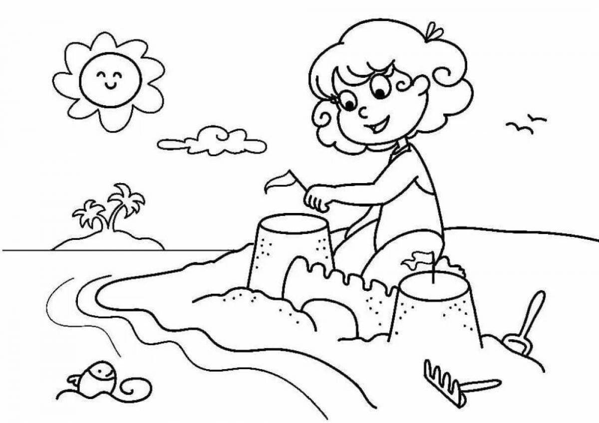 Sand Castle Coloring Pages Printable for Free Download