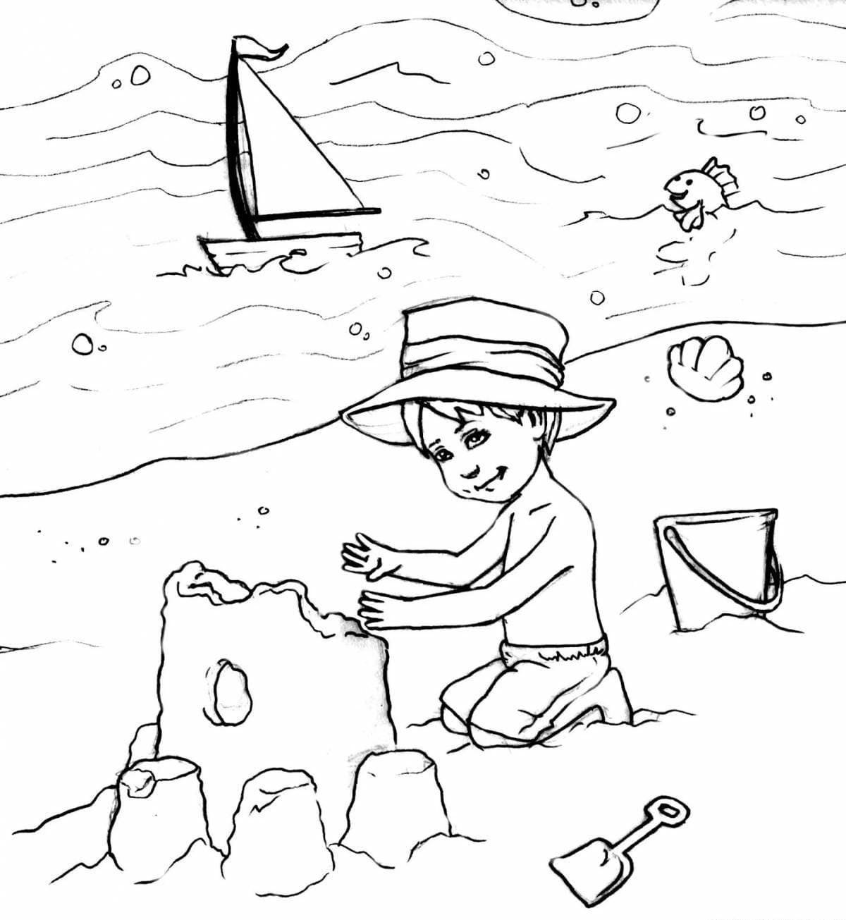 Sand Castle Coloring Pages Printable for Free Download