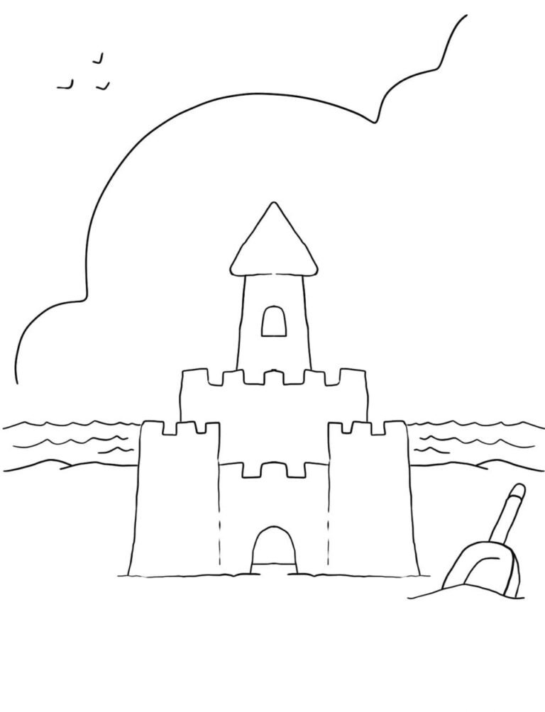 Sand Castle Coloring Pages Printable for Free Download