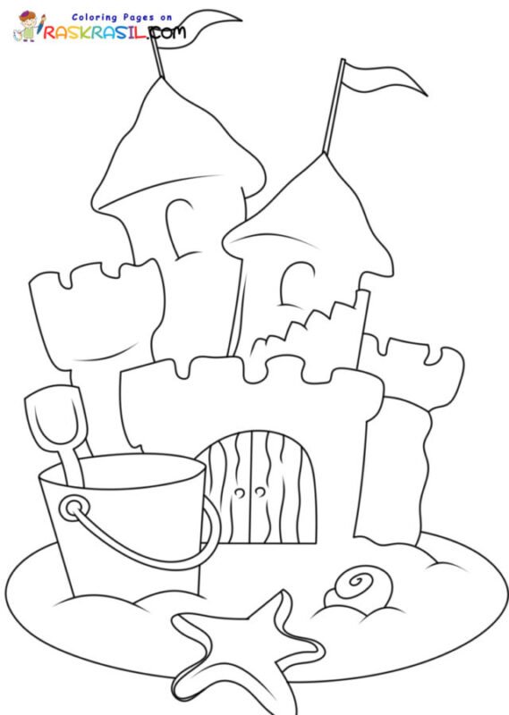 Sand Castle Coloring Pages Printable for Free Download