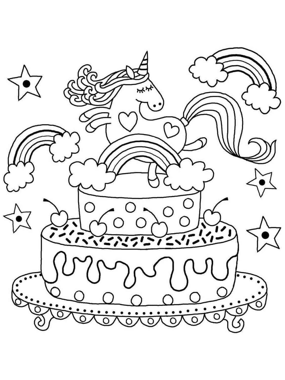 Birthday Cake Coloring Page - Get Coloring Pages
